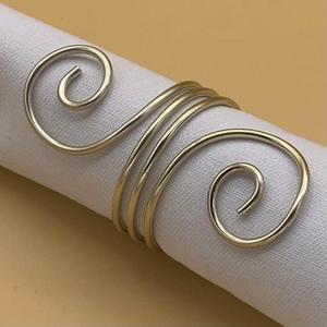Modern Brass Napkin <b>Ring</b> Round Spiral Design Wedding Table Decoration Silver Napkin <b>Ring</b> <b>Cheap</b> Price Low Moq - Product Image 1