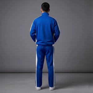 OEM <b>Mens</b> Branded Wholesale Windbreaker Bomber Hood <b>Summer</b> <b>Jackets</b> <b>Lightweight</b> Knitted Fabric Front Logo Match Shorts and Pants - Product Image 5