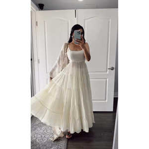 Hermoso vestido XL Anarkali con Flare completamente con volantes y Dupatta - Product Image 5