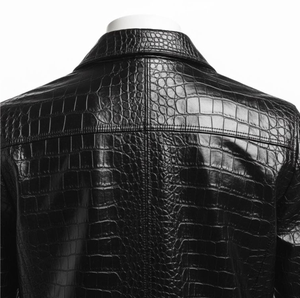 Chaqueta de Invierno para Hombre, de Cuero, con Cuello Alto y Logotipo Frontal - Product Image 6