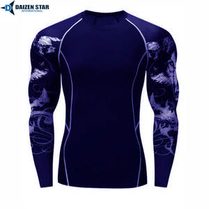 Men's Long Sleeve Rash Guard UPF 50+ Breathable Swim & <b>Surf</b> Compression Top Custom Full Sleeve Shirt - Product Image 6