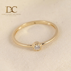 Bague classique en or massif 14 carats certifiée IGI avec diamant de laboratoire taille brillant rond, bijoux de luxe pour femme pour mariage - Product Image 2