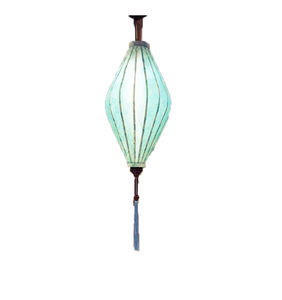 Elegante farol de seda de bambú, artesanía vietnamita para decoración de terrazas de cafeterías, eventos de festivales culturales con diseños florales - Product Image 2