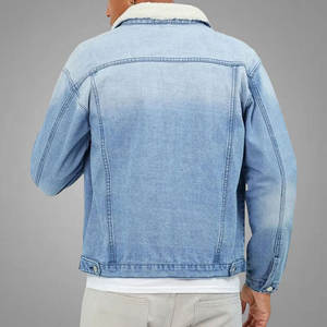 Custom Made <b>Men's</b> <b>Denim</b> <b>Jacket</b> 100% Cotton Button Front Windproof & Breathable Customizable Color/Size Plus Size Winter Ready - Product Image 2