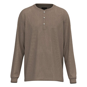 Boys Olive Black and White Detailed <b>Long</b>-<b>Sleeve</b> Thermal Shirt Three-Button <b>Henley</b> T-Shirt Casual Waffle Knit Top Comfortable - Product Image 3
