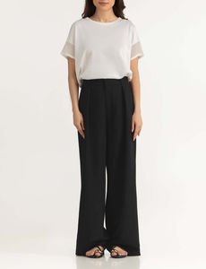 เสื้อยืดแฟชั่นสุดฮิต ผ้าฝ้าย 100% เสื้อยืดผู้หญิงทรงโอเวอร์ไซส์สีขาว แขนตาข่าย แฟชั่น Gen Z เสื้อยืด OEM - Product Image 6