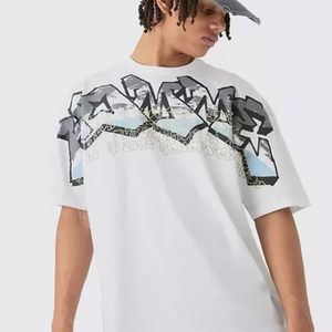 Conjunto de camiseta y pantalones cortos con logo personalizado, lavado ácido, para hombre, ropa de calle de verano, conjunto deportivo informal de 2 piezas, talla XL. - Product Image 3