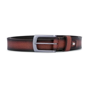 Elegante cinturón casual de cuero premium con diseño pintado a mano en dos tonos para hombre, con hebilla de latón macizo, disponible en todas las tallas. - Product Image 4