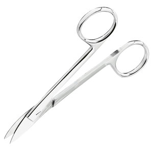Ciseaux à couronne, courbés, 107 mm, en acier inoxydable avec bord de coupe légèrement dentelé, instrument dentaire de précision pour couronne - Product Image 6