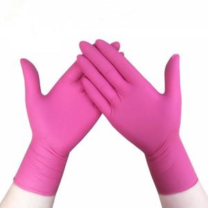 Gants multicolores en nitrile sans poudre Tailles XS et XL Longueur 240mm pour le nettoyage de la cuisine et l'utilisation des aliments pour la saison estivale domestique - Product Image 1