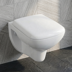 Modern Rimless Wall Hung Two Piece Toilet <b>Ceramic</b> WC <b>Pan</b> Tornado Flush P-Trap Wash Down Bathroom Sanitary Ware - Product Image 4