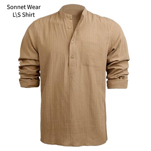 เสื้อเชิ้ตแขนยาวคอวีลำลองสำหรับบุรุษ - Product Image 3
