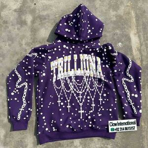 Ensemble de sweat-shirts en molleton français 3D personnalisés pour l'impression numérique, 500 g/m², poids lourd, coton, effet délavé vintage - Product Image 1