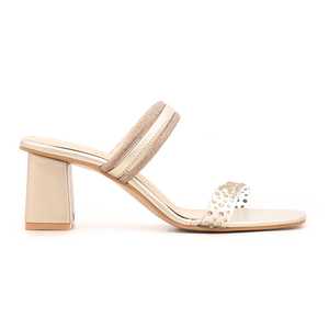 Sandales à talons dorées FN7545 Pantoufle élégante au design complexe - Product Image 2