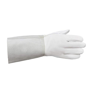 Gants de soudage TIG en cuir de chèvre et croûte de cuir de vache, ignifuges, pour travaux industriels, lutte contre les incendies et barbecue - Product Image 4