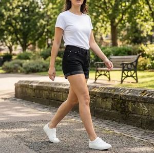 <b>Super</b> Quality Women Light Wash High-Rise Denim <b>Shorts</b> Trendy Denim <b>Shorts</b> At Low Price By Exporter By Supplier - Product Image 3