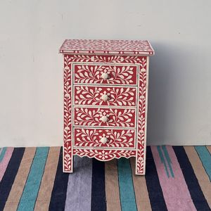 Handmade Bone inlay <b>bedside</b> nightstand - Product Image 1