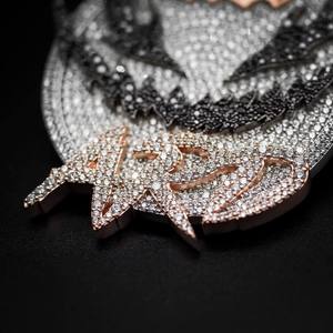 VVS Moissanite Round Charm Pendant Passes Diamond Tester <b>Iced</b> <b>Out</b> Emerald Cut 925 Silver Hip Hop <b>Chain</b> Necklace - Product Image 2