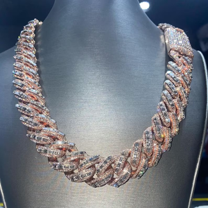 Premium Quality <b>Iced</b> <b>Out</b> Moissanite Cuban Link <b>Chain</b> with 925 Silver Brilliant Cut Stones for Men Women Daily and Streetwear Use - Product Image 3