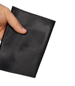 Portefeuille court en cuir véritable avec fermeture à pression, doublure en soie, pochette de sac à main avec logo personnalisé pour accessoires masculins - Product Image 4