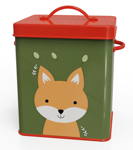 Metal Rooster Embossed Food Storage Container with Lid <b>Square</b> Shape Country Style Kitchen Use With Handle Freshness Preservation - Product Image 4