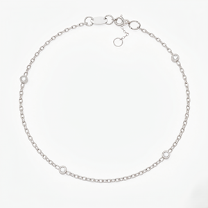 Pulsera Personalizable de Plata 925 con Bisel de Diamantes, Joyería Fina Minimalista en Oro Rosa, Regalo para Mujer - Product Image 1