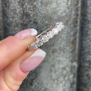 Bague de fiançailles solitaire en or massif 14 carats avec moissanite taille ronde de luxe, bijoux fins classiques, vente en gros - Product Image 5