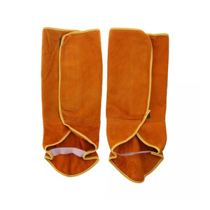 Cubrebotas de soldadura de cuero serraje de vaca, resistentes al fuego, de alta resistencia, a la abrasión, a la radiación y al calor. - Product Image 2