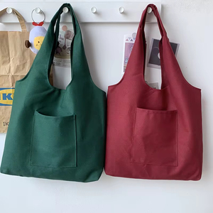 Wholesale Custom Blank <b>Canvas</b> Tote <b>Bag</b> with Front Pocket Durable Reusable <b>Shopping</b> <b>Bag</b> for Women Daily and Travel - Product Image 2