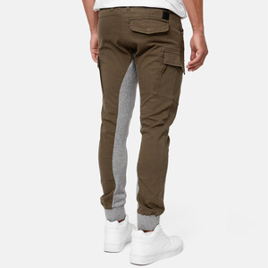Pantalon cargo kaki pour homme, en toile colorée, plusieurs poches, style décontracté, taille élastique, fermeture éclair, pour l'automne - Product Image 3