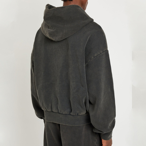OEM Men's Heavyweight Acid Wash <b>Zip</b> Hoodie Soft Comfortable Street Fashion Tracksuit Bulk Production Premium Quality - Product Image 2