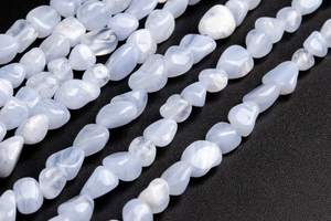 Cuentas de ágata de encaje azul natural genuino, cuentas sueltas de pepitas azules púrpuras para la fabricación de joyas. - Product Image 6