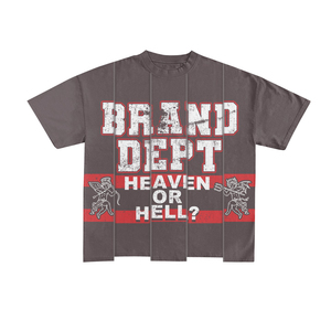 Conjunto de 2 piezas de camiseta gráfica vintage lavada y shorts de mezclilla para hombre 2026, estilo urbano con estampado de ángel y demonio, talla grande, para verano, informal - Product Image 2