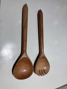 Handmade Eco-Friendly Acacia Wood 2-Piece Kitchen <b>Utensils</b> <b>Set</b> with Spoons From India - Product Image 4