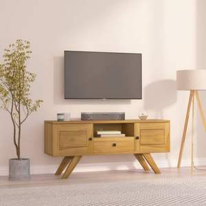 Mobile TV Rettangolare in Legno Massello di Teak - Product Image 1