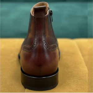Chaussures montantes pour hommes en cuir véritable, faites à la main, légères, respirantes et confortables, pour l'extérieur, collection automne 2026 - Product Image 3