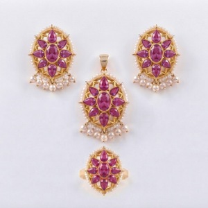 Juego de Joyería de 2 Piezas, Aretes y Colgante de Turquesa con Baño de Oro y Circonitas, Proveedor de Fábrica B2B Personalizado - Product Image 2