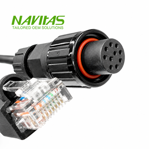 Cable Ethernet Industrial M12 de 10 Pines con Codificación A a RJ45 Cat5e, IP67 Impermeable, para PLC, Sensor, Automatización de Fábrica, Ensamblaje OEM Personalizado - Product Image 2
