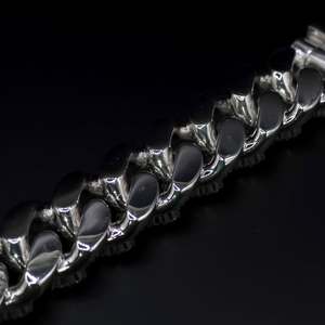 925 Sterling <b>Silver</b> Moissanite Cuban Link <b>Bracelet</b> Rhodium Plated Unisex Chain <b>Bangle</b> for Wedding Party - Product Image 5
