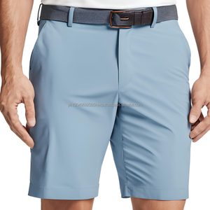 Shorts Polo en Corduroy Biologique Kaki pour Hommes avec Logo Personnalisé sur Étiquette Privée, Séchage Rapide, Respirant, Style Golf Décontracté - Product Image 3