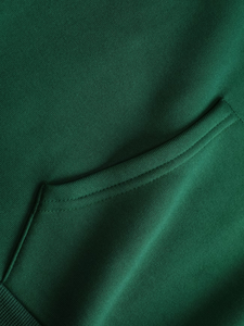 Men's Custom Logo Hoodie Green 100% Cotton French Terry Regular Fit Casual Autumn Wear Heat Transfer Printed made in bangladesh - Product Image 6