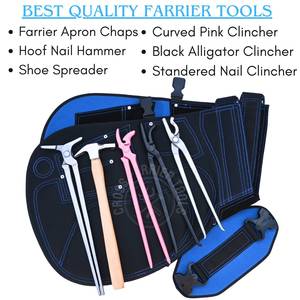 Ensemble d'outils de fermeur en gros avec tablier de sécurité en cuir, écarteur de sabots, crocheteur à croco, crocheteur courbé et marteau de fermeur - Product Image 2