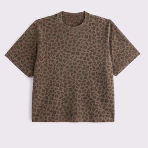 Premium Quality <b>Leopard</b> <b>Print</b> Short Sleeve T-<b>Shirt</b> O-Neck Regular Fit Casual Cotton Jersey Top Short Sleeve - Product Image 1