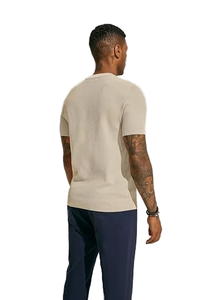 T-shirt d'été pour homme 2026, coupe droite, épaules tombantes, col rond, respirant, anti-boulochage, 100 % coton, couleur claire - Product Image 3