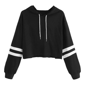 Women's <b>Femboy</b> <b>Clothes</b> Color Block Long Sleeve Crop Top Hoodie - Product Image 1