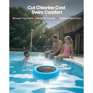 Ionizador Solar Flotante Automático para Piscinas de 45000 Galones, Purificador de Agua Redondo de Cobre sin Cloro, Aplicación para Piscinas - Product Image 2
