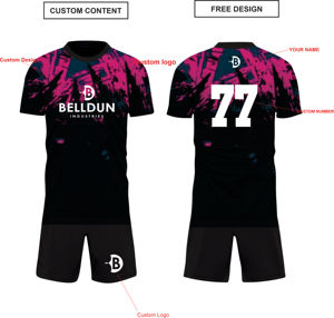 ชุดเสื้อเจอร์ซีย์กีฬาสีเขียวคลาสสิกสำหรับผู้ชาย แบบสั้น ผลิตจากโพลีเอสเตอร์ 100% รุ่นใหม่ล่าสุด ชุดฟุตบอลพร้อมสกรีนโลโก้ตามสั่ง - Product Image 6