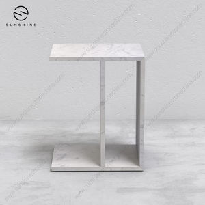 Table console carrée en marbre Sunshine Minimalist, design moderne et stable pour entrée et salon - Product Image 3
