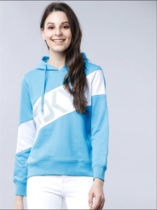 Sudadera Azul para Mujer, Diseño Color Block, Corte Regular, Estilo Casual, 100% Algodón Tejido, Estilo Otoñal - Product Image 2