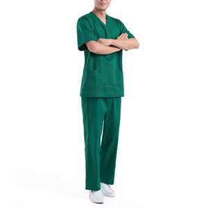 Surgical <b>Scrubs</b> Uniform Set Soft Breathable Fabric Lightweight Comfortable Short Sleeve <b>Top</b> and Pants Hospital Clothing Bulk Sup - Product Image 2